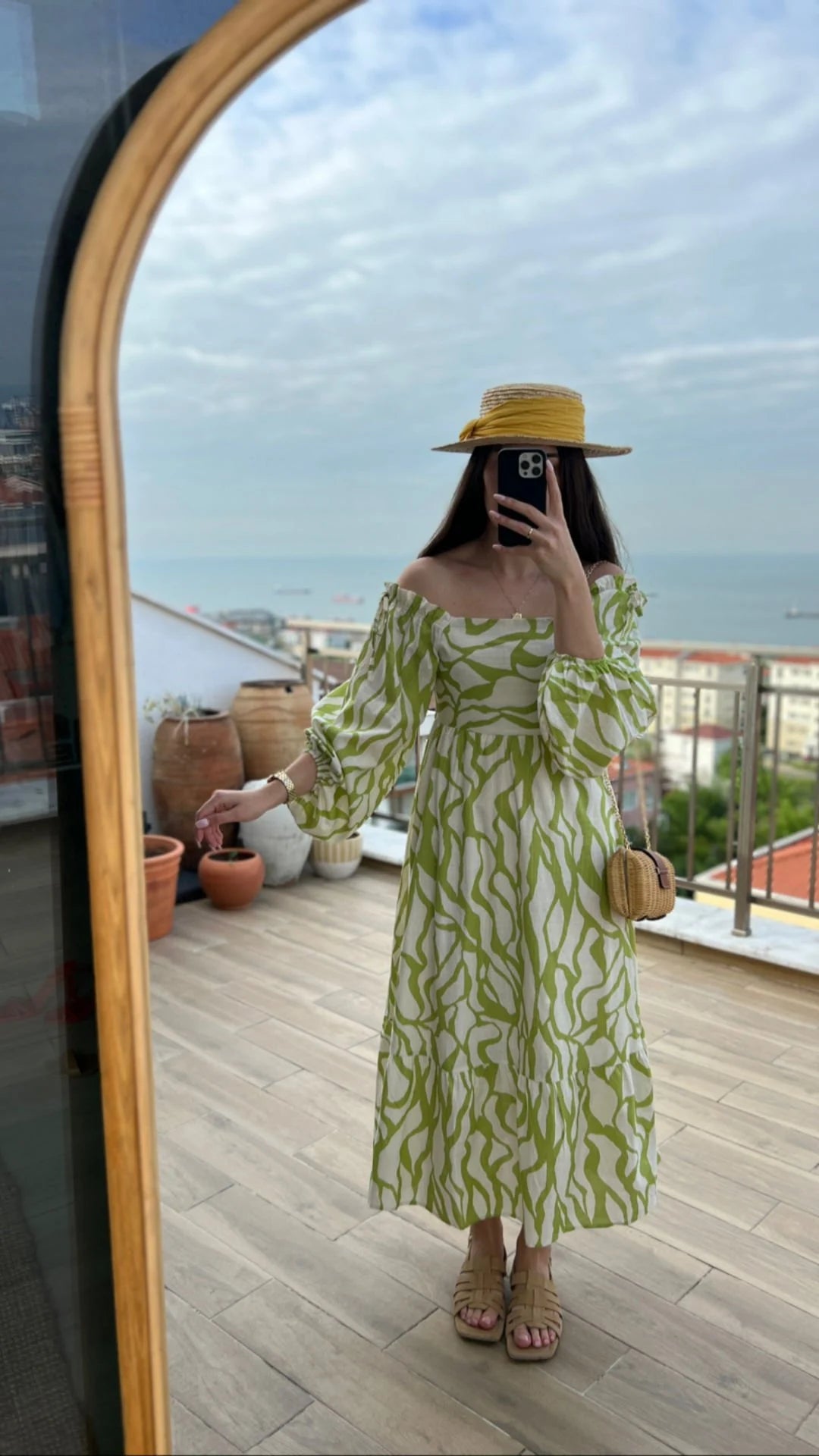 Latin Green Off shoulder Dress