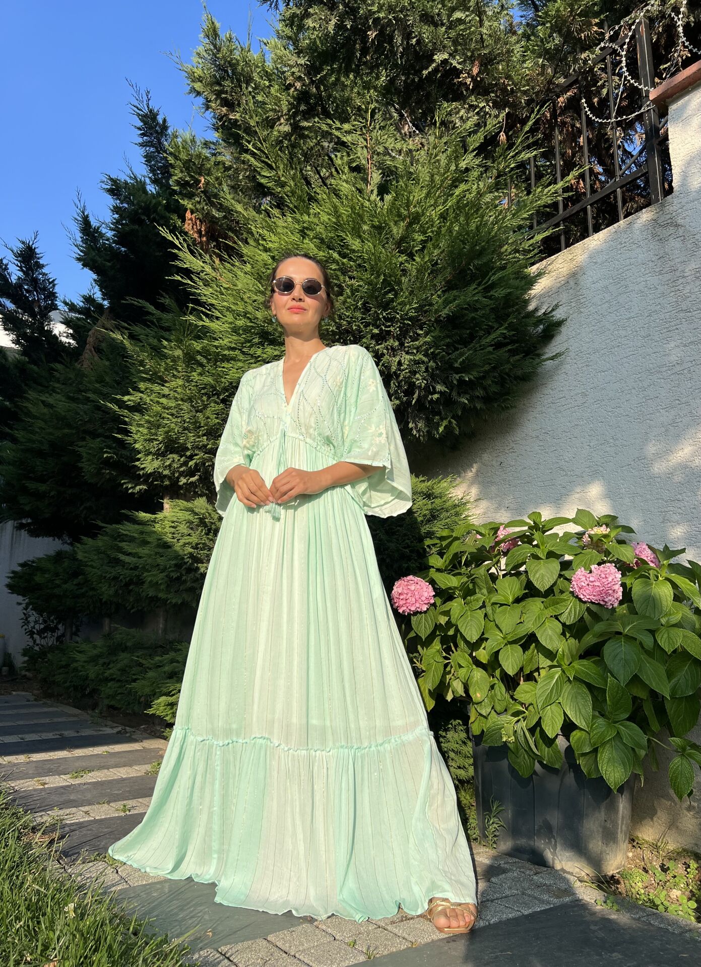 Mint Green Degrade Gianna Tasseled Dress