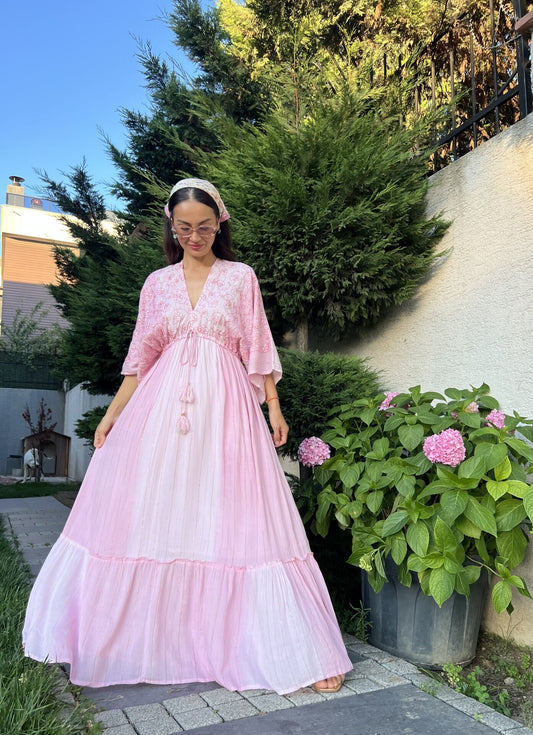 Pink Degrade Gianna Tasseled Dress