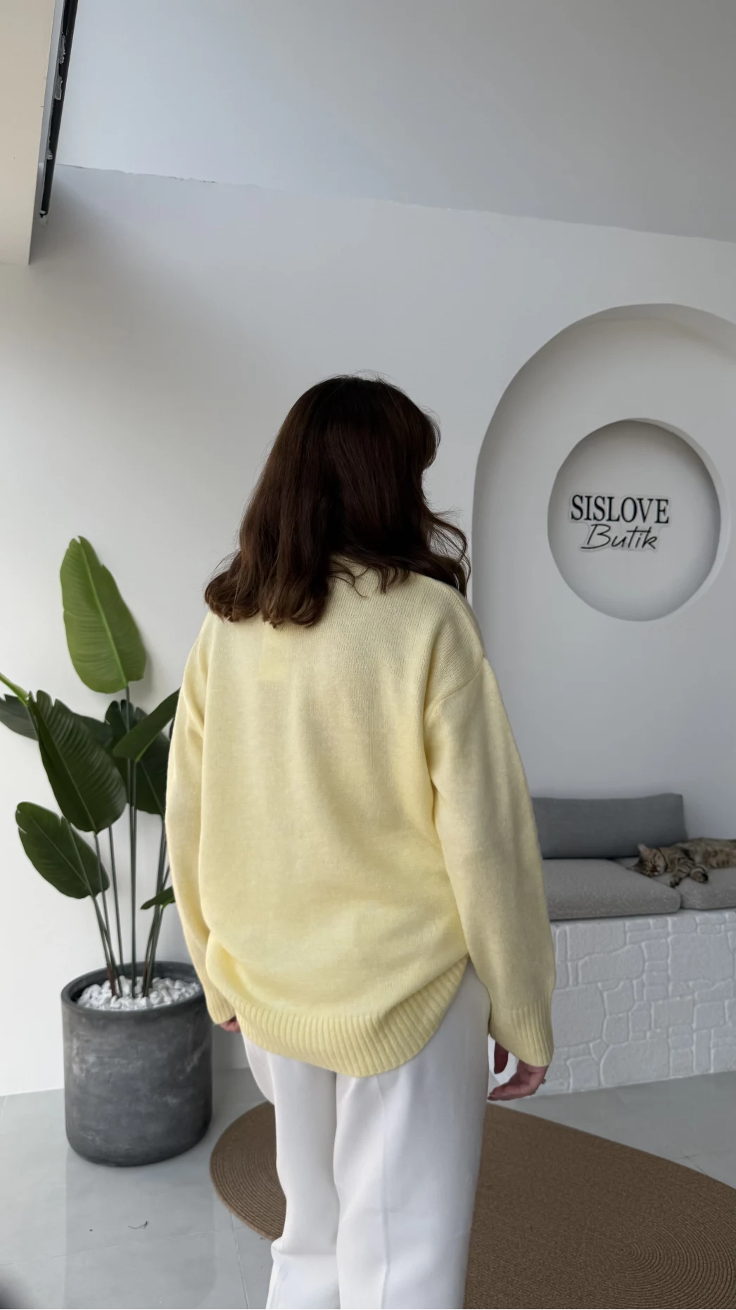 Basic Yellow V Neck Pullover