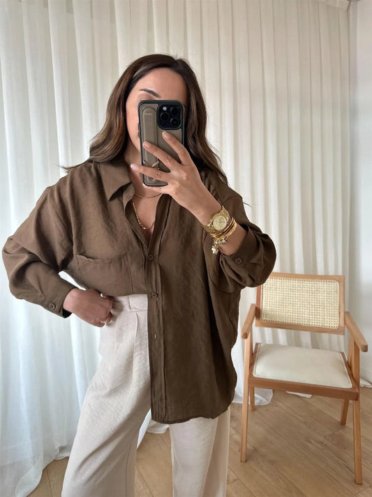 Oversized Brown Shirt
