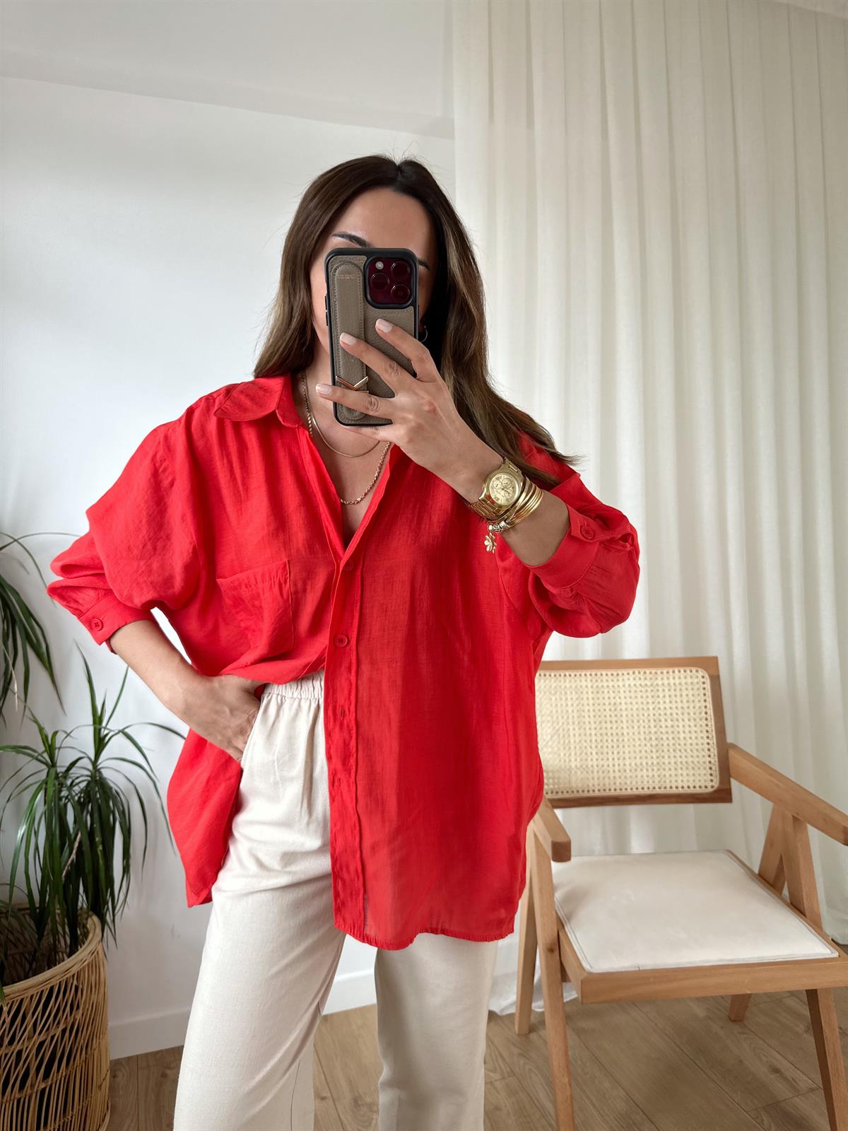 Oversized Red Shirt