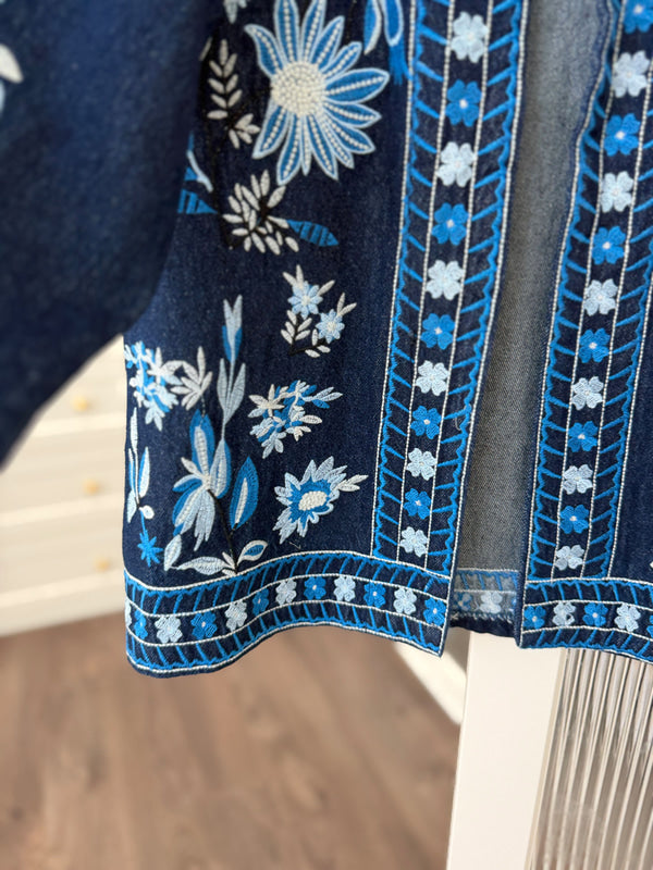 Persian Floral Navy Embroidered Jacket