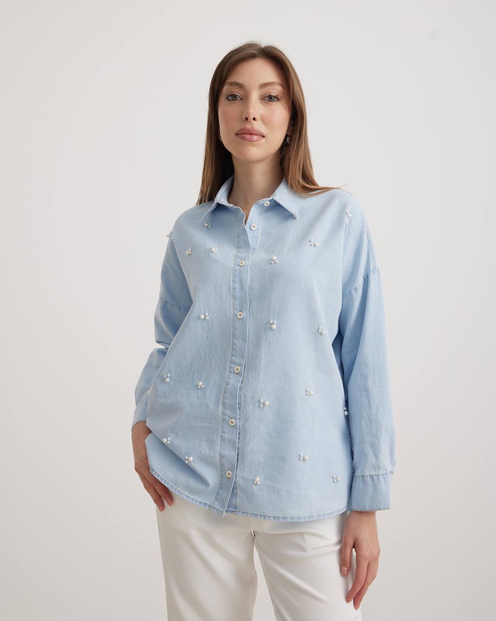 Pearl Blue Jeans Shirt (DEFECTED)