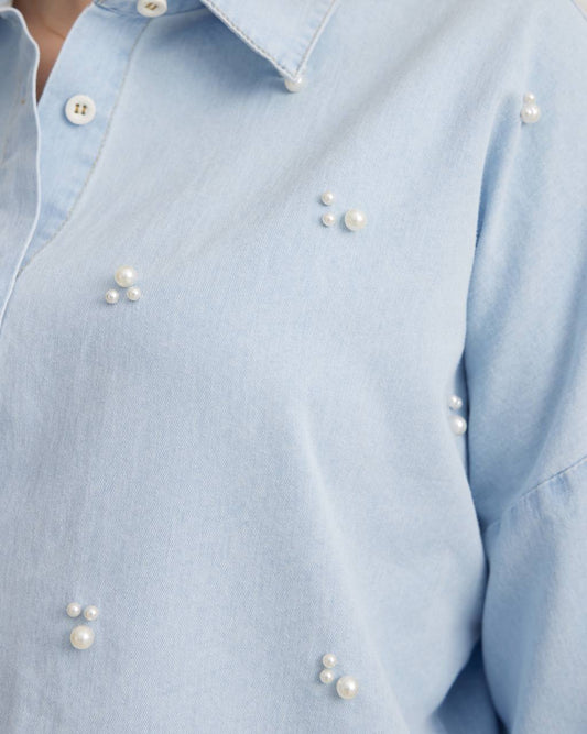 Pearl Blue Jeans Shirt (DEFECTED)