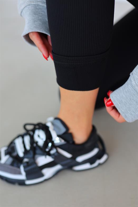 Black Ribbed THERMAL Leggings