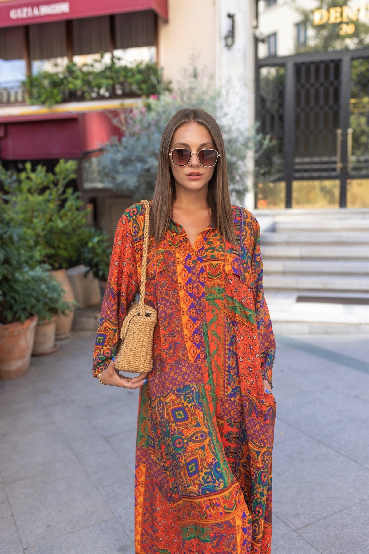 Paisley Shirt Dress With Pockets