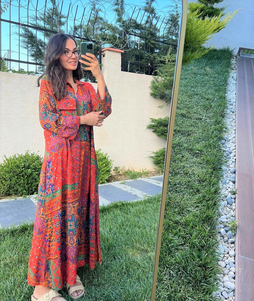 Paisley Shirt Dress With Pockets