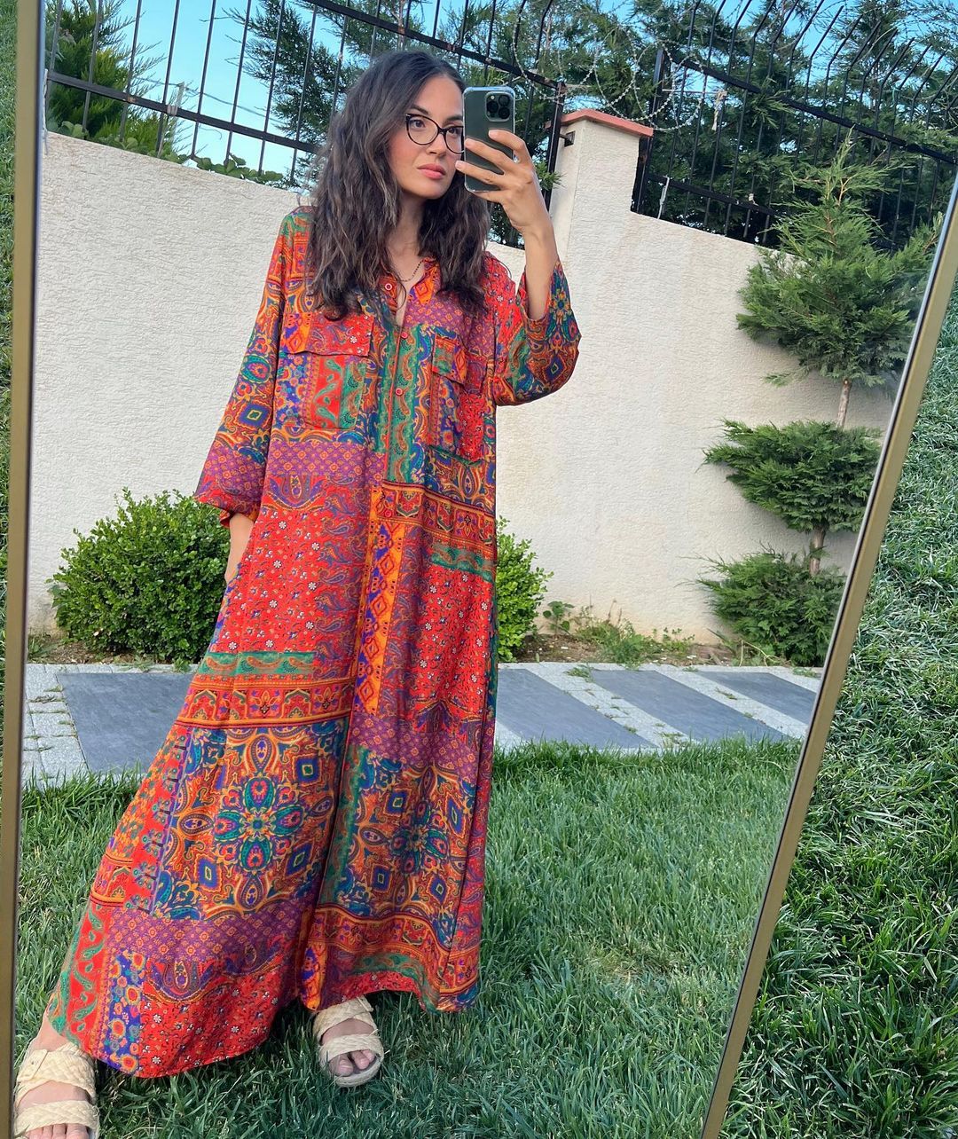 Paisley Shirt Dress With Pockets