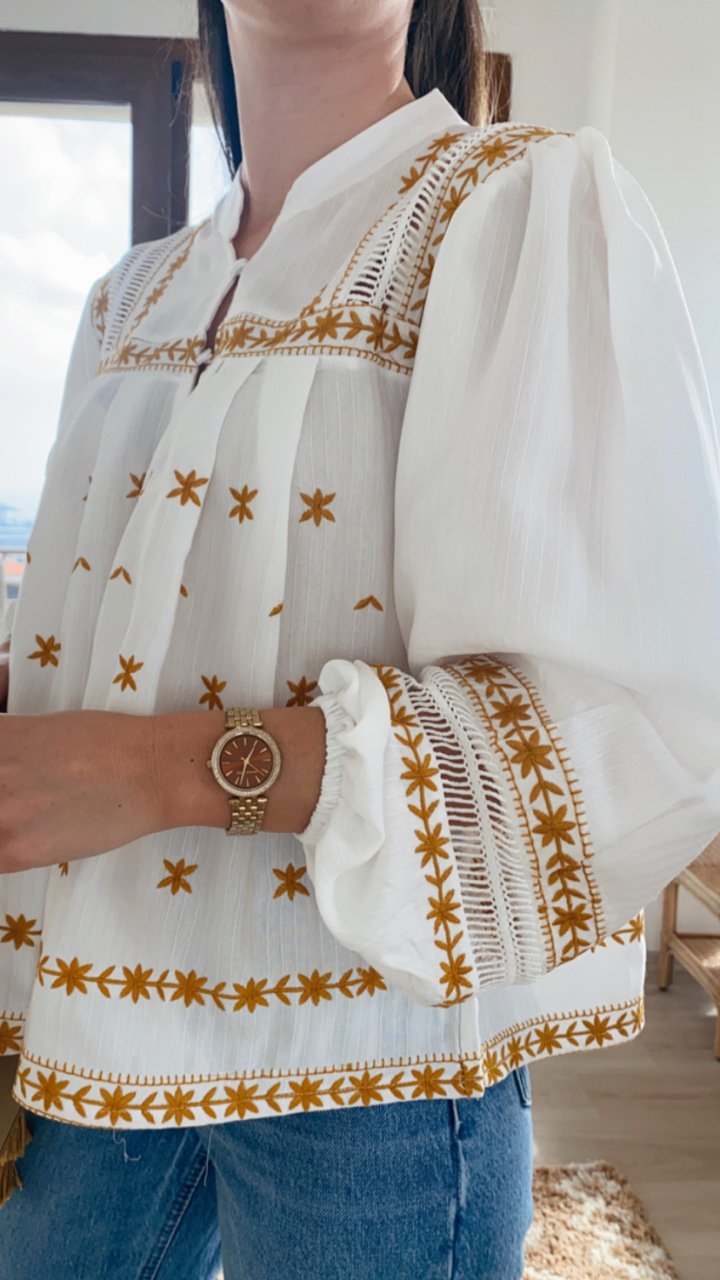 White X Mustard Cotton Blouse