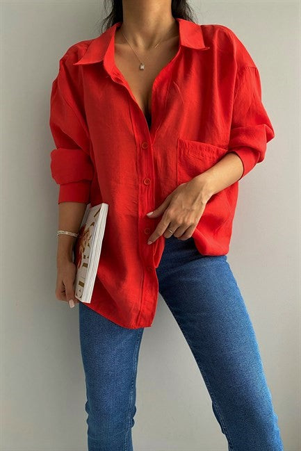 Oversized Red Shirt