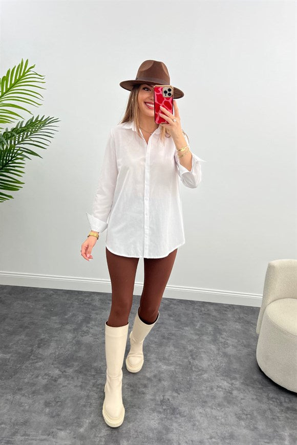 Slim Fit Basic White Shirt