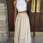 Boho Beige Asymmetrical Chiffon Skirt