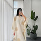 Off White Boho Shirt Dress With Golden Threads Embroidery