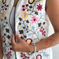 Floral White Embroidered Vest