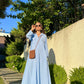 Blue Linen Shirt Dress With Pockets