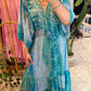 The Italian Green Elastic Waist Dress With Embroidery & Tassels