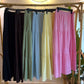 Black Cotton Elastic Waist Skirt