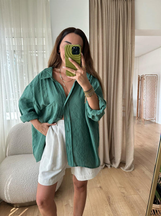 Oversized Emerald Green Shirt