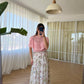 Floral White Asymmetrical Chiffon Skirt