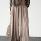 Greige Crinkled Satin Flowy Pants