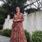 Brown X Beige Zebra Flowy Dress