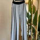 Grey Classic Pants With Black Elastic Waist