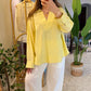 Yellow Premium Linen V Neck Shirt