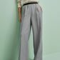 Grey Classic Pants With Black Elastic Waist