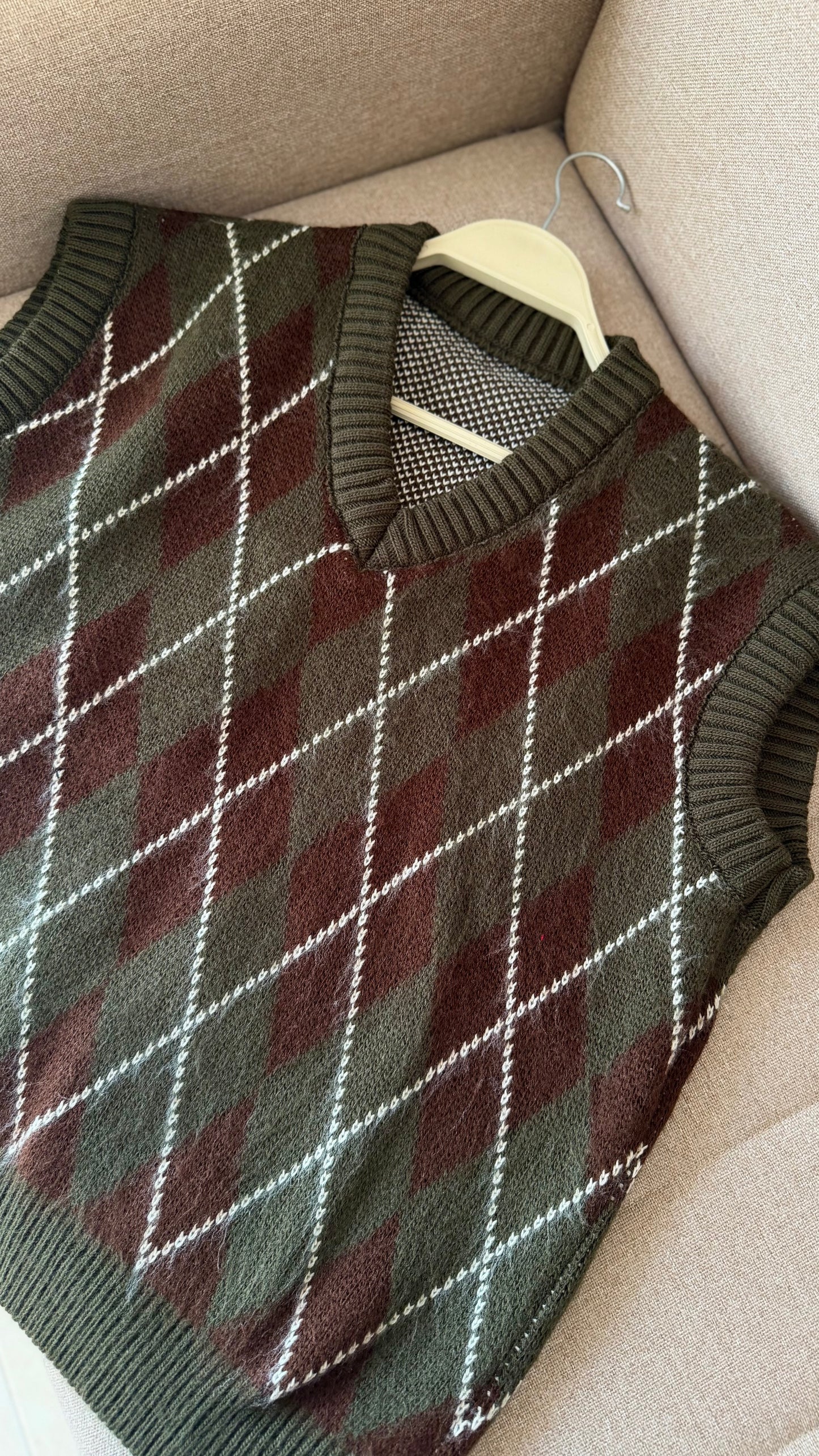 Olive X Brown Baklava Triko Vest