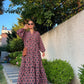 Pink Floral Boho Vintage Dress