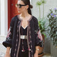 Tasseled Black Embroidered Cardigan