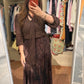 Marble Brown Asymmetrical Chiffon Skirt