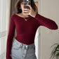 Maroon Basic Cotton Boat Neck Top