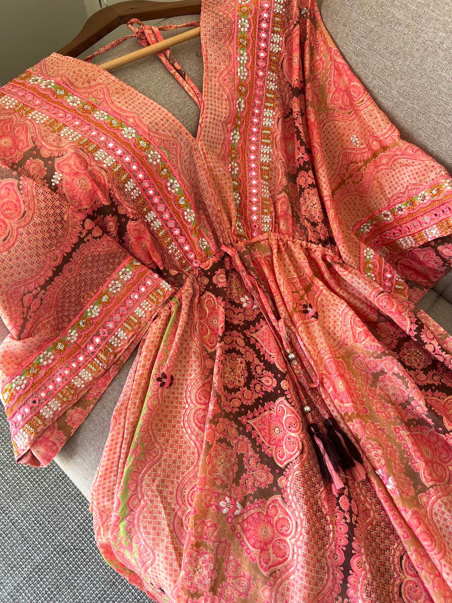 The Moroccan Orange Embroidered Dress