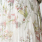 Floral White Asymmetrical Chiffon Skirt