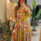 The Positano Embroidered Redish Lemon Dress