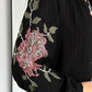 Tasseled Black Embroidered Cardigan