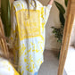 Linen Yellow X Beige Kimono With Pockets & Fishnet Details
