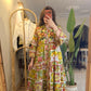 The Positano Embroidered Redish Lemon Dress