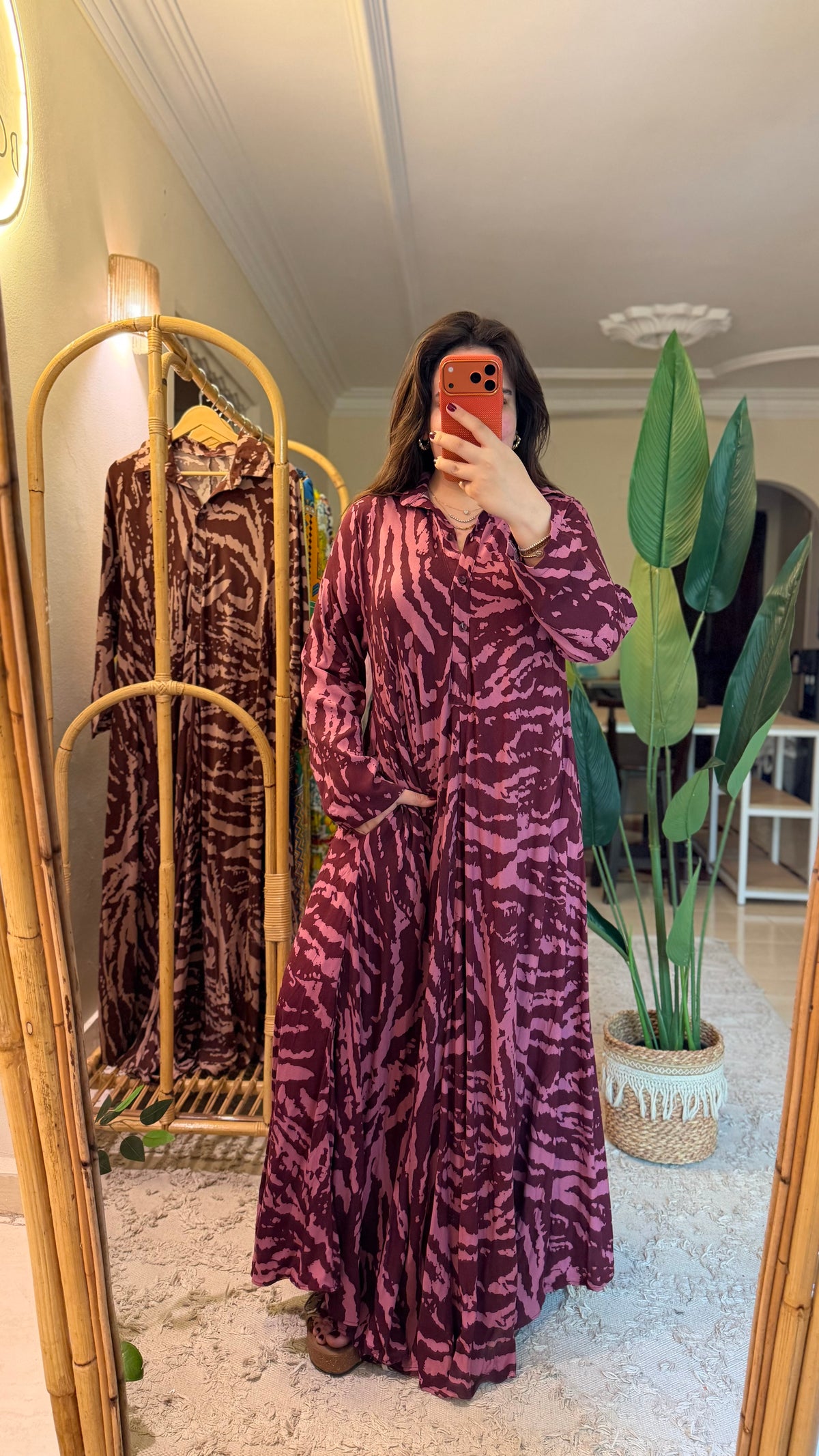 Plum & Pink Zebra Flowy Dress