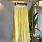 Yellow Crinkled Chiffon Inlined Skirt