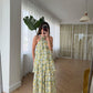 Yellow Lemon Chiffon Ruffles Dress