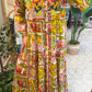 The Positano Embroidered Redish Lemon Dress