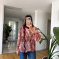 Burgundy Chiffon Vintage Blouse With Ribbons
