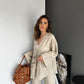 Linen Greige Boho Kimono Tasseled Set
