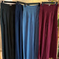 Italian Burgundy Linen Wide Leg Pants With Elastic Waist