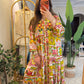 The Positano Embroidered Redish Lemon Dress
