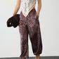 Brown Paisley Balloon Satin Pants