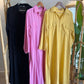 Black Linen Shirt Dress With Pockets